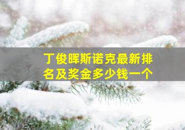 丁俊晖斯诺克最新排名及奖金多少钱一个