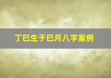 丁巳生于巳月八字案例