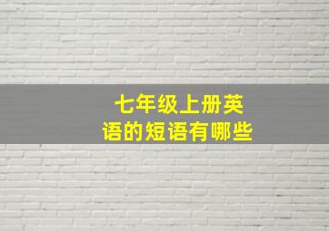 七年级上册英语的短语有哪些