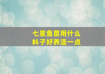 七星鱼苗用什么料子好养活一点