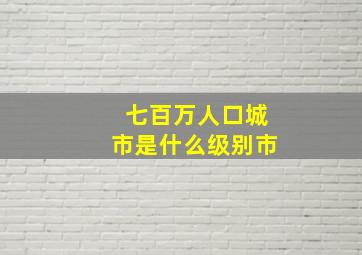 七百万人口城市是什么级别市