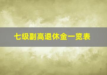 七级副高退休金一览表