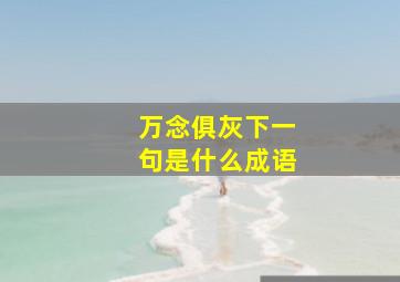 万念俱灰下一句是什么成语