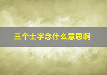 三个士字念什么意思啊