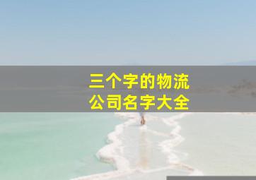 三个字的物流公司名字大全