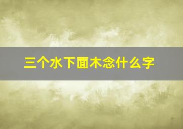 三个水下面木念什么字