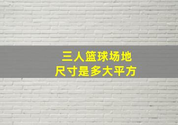 三人篮球场地尺寸是多大平方