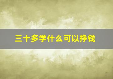 三十多学什么可以挣钱