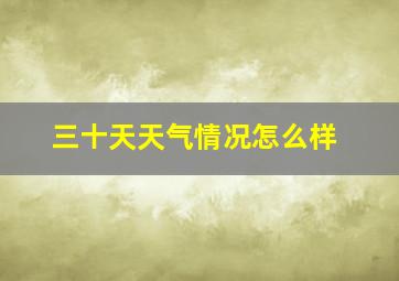 三十天天气情况怎么样