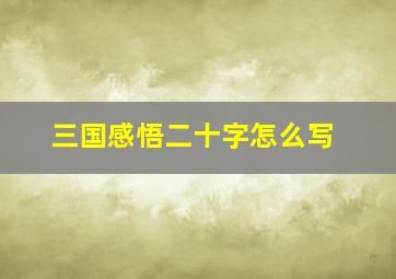 三国感悟二十字怎么写