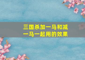 三国杀加一马和减一马一起用的效果