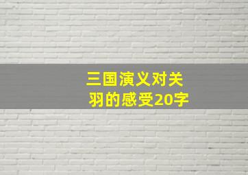 三国演义对关羽的感受20字