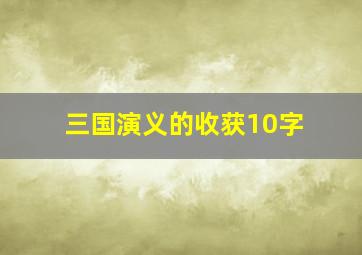 三国演义的收获10字