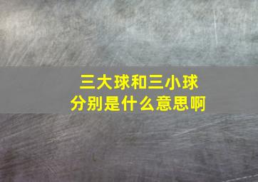 三大球和三小球分别是什么意思啊