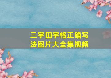 三字田字格正确写法图片大全集视频