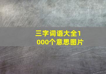 三字词语大全1000个意思图片