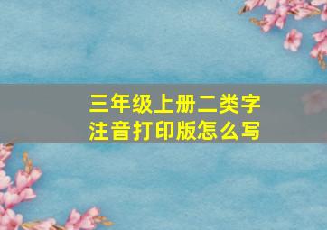 三年级上册二类字注音打印版怎么写