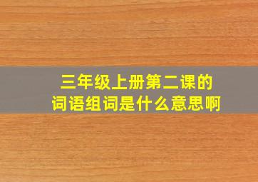 三年级上册第二课的词语组词是什么意思啊