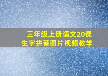 三年级上册语文20课生字拼音图片视频教学