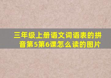 三年级上册语文词语表的拼音第5第6课怎么读的图片