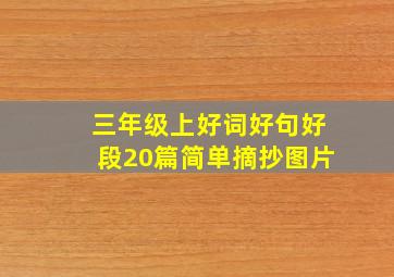 三年级上好词好句好段20篇简单摘抄图片