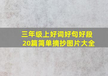 三年级上好词好句好段20篇简单摘抄图片大全