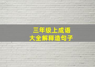 三年级上成语大全解释造句子