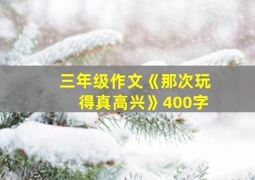 三年级作文《那次玩得真高兴》400字