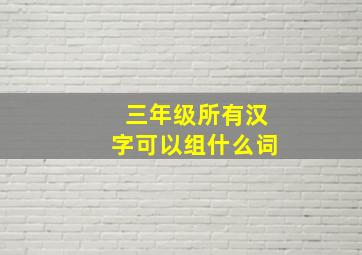 三年级所有汉字可以组什么词