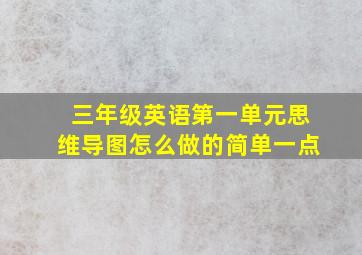 三年级英语第一单元思维导图怎么做的简单一点