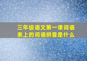 三年级语文第一课词语表上的词语拼音是什么