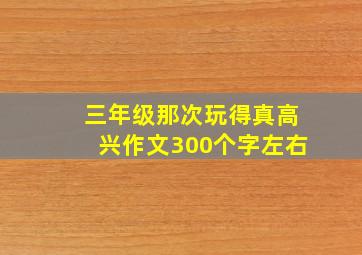 三年级那次玩得真高兴作文300个字左右