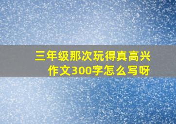 三年级那次玩得真高兴作文300字怎么写呀