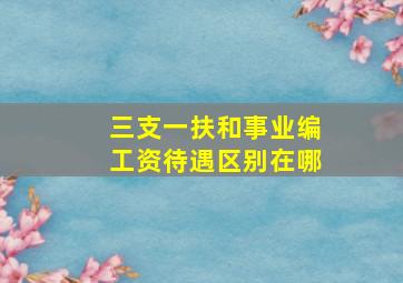 三支一扶和事业编工资待遇区别在哪