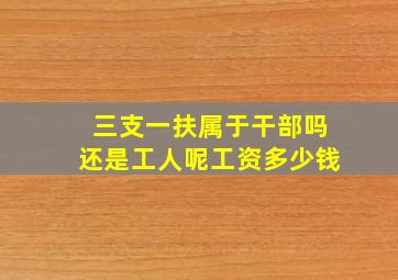 三支一扶属于干部吗还是工人呢工资多少钱