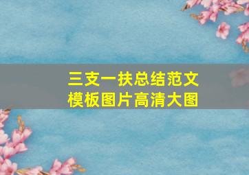 三支一扶总结范文模板图片高清大图