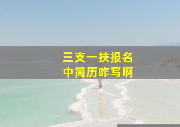 三支一扶报名中简历咋写啊