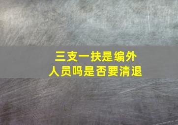 三支一扶是编外人员吗是否要清退