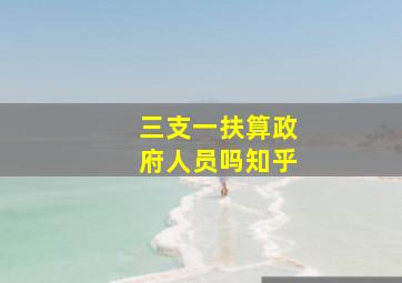 三支一扶算政府人员吗知乎