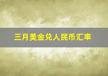 三月美金兑人民币汇率