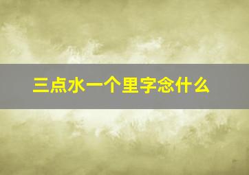 三点水一个里字念什么