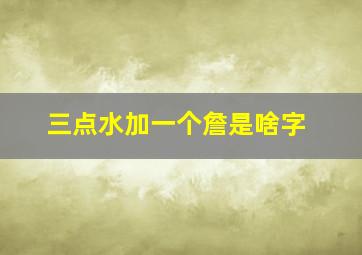 三点水加一个詹是啥字