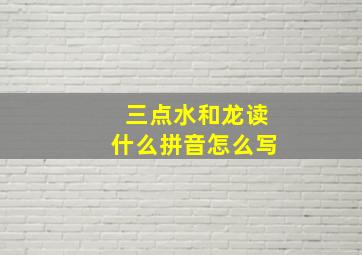 三点水和龙读什么拼音怎么写