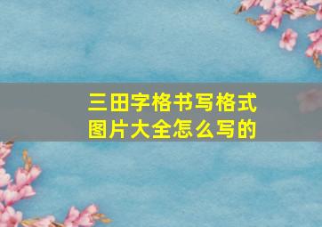 三田字格书写格式图片大全怎么写的