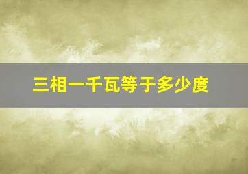 三相一千瓦等于多少度