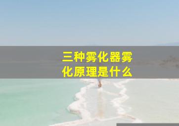 三种雾化器雾化原理是什么