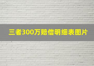 三者300万赔偿明细表图片