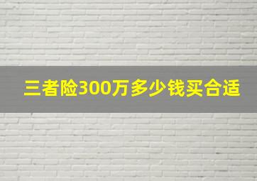 三者险300万多少钱买合适