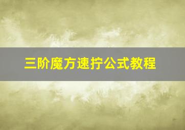 三阶魔方速拧公式教程