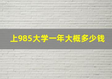 上985大学一年大概多少钱